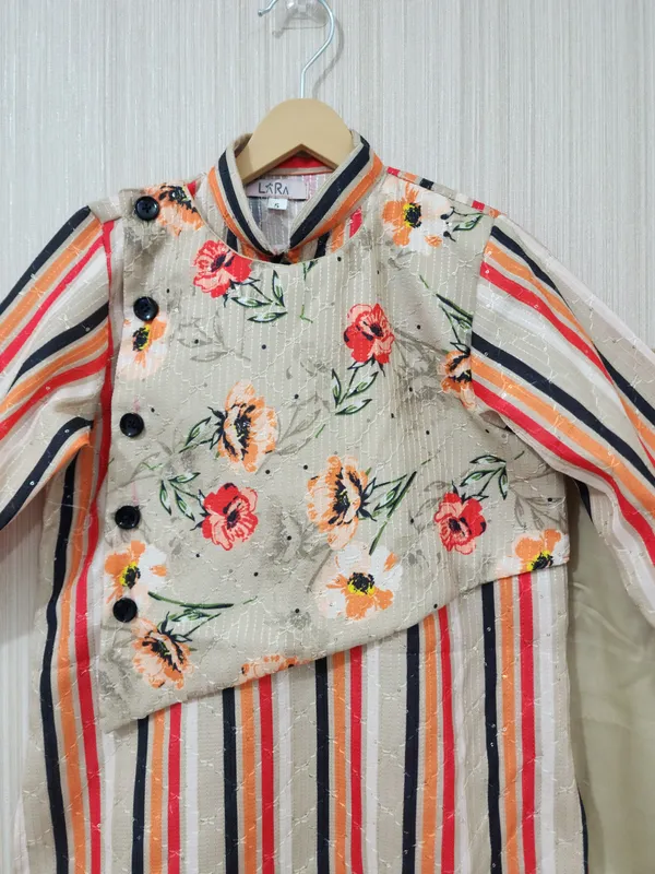 Orange_Cream_Cotton_Casual_Kurta_For_Boys