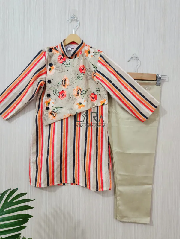 Orange_Cream_Cotton_Casual_Kurta_For_Boys