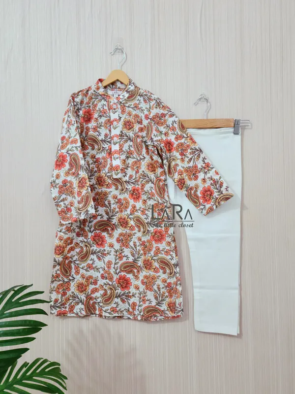 Off_White_Cotton_Casual_Kurta_For_Boys