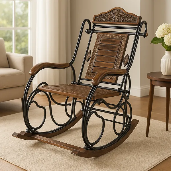 Wooden_&_Iron_Rocking_Chair_with_Arm_Rest_|_For_Home_Seating