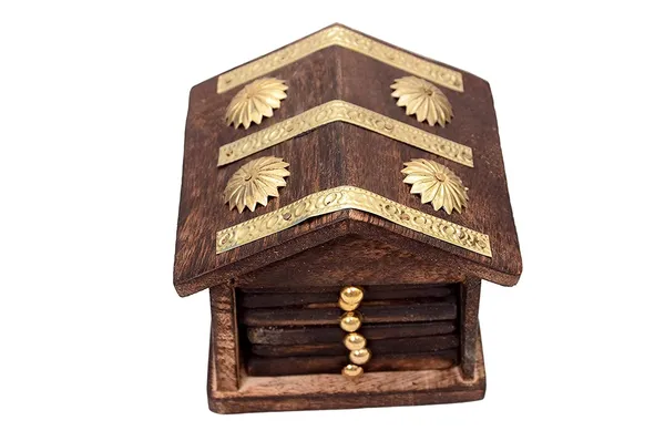 Pack_of_6_Brown_Wooden_&_Brass_Antique_Hut_Shape_Coasters_|_For_Tableware_Protection