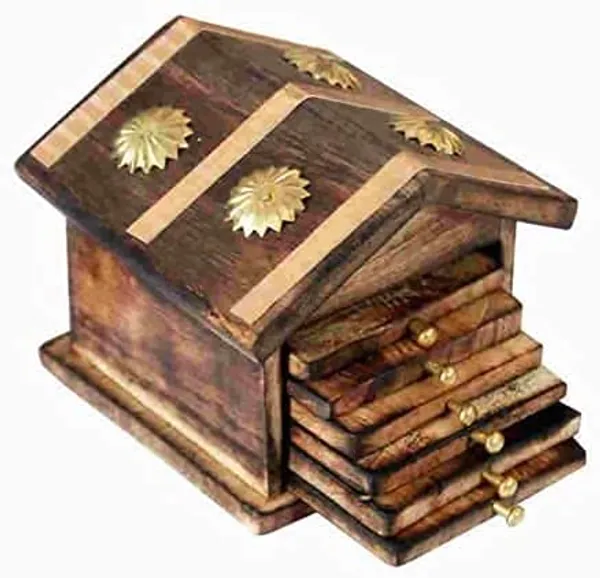 Pack_of_6_Brown_Wooden_&_Brass_Antique_Hut_Shape_Coasters_|_For_Tableware_Protection
