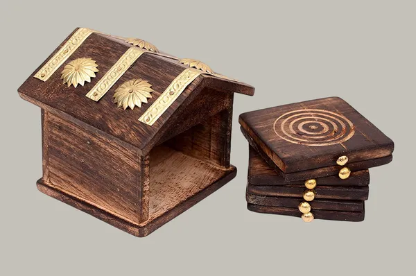 Pack_of_6_Brown_Wooden_&_Brass_Antique_Hut_Shape_Coasters_|_For_Tableware_Protection