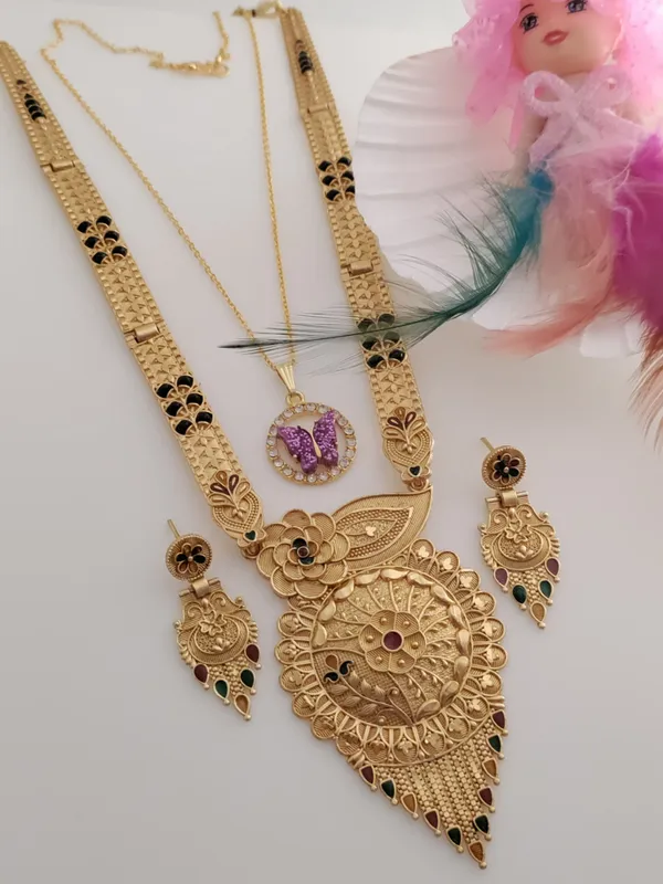 Gold_Brass_Ethnic_Meenakari_Earring_&_Necklace_Set_For_Women