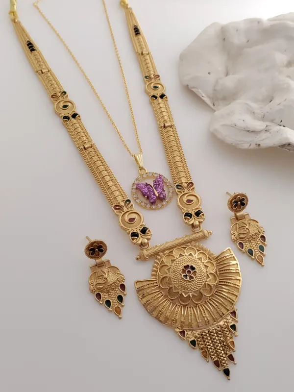 Gold_Brass_Ethnic_Meenakari_Earring_&_Necklace_Set_For_Women
