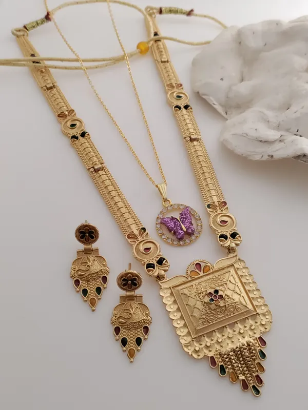 Gold_Brass_Ethnic_Meenakari_Earring_&_Necklace_Set_For_Women