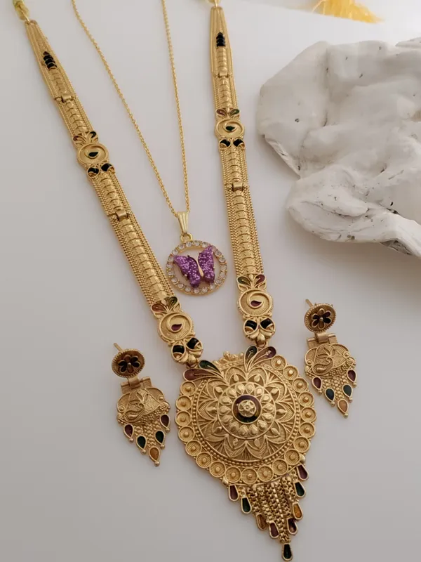 Gold_Brass_Ethnic_Meenakari_Earring_&_Necklace_Set_For_Women