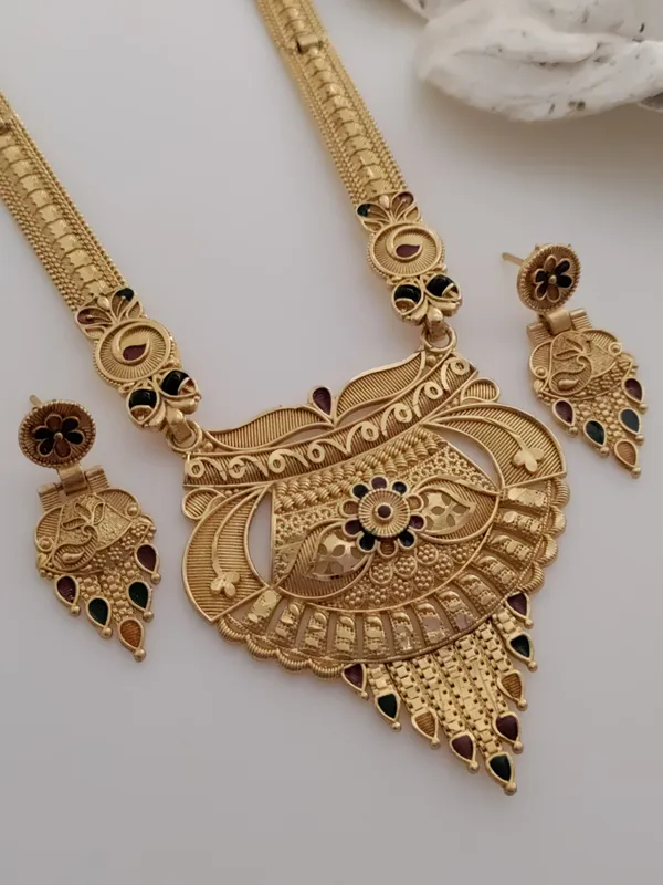Gold_Brass_Ethnic_Meenakari_Earring_&_Necklace_Set_For_Women