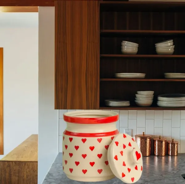 White_&_Red_Ceramic_Storage_Container_Jar_with_Lid,_Ceramic_Pickle_Jars,_Ceramic_Jar,_Pickle_Jar,_Cookie_Jar,_Martbani,_Multi-Utility_Storage_Jars_&_Containers_(1.25_Ltr)