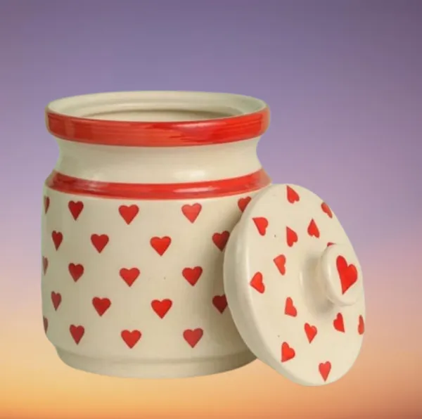 White_&_Red_Ceramic_Storage_Container_Jar_with_Lid,_Ceramic_Pickle_Jars,_Ceramic_Jar,_Pickle_Jar,_Cookie_Jar,_Martbani,_Multi-Utility_Storage_Jars_&_Containers_(1.25_Ltr)