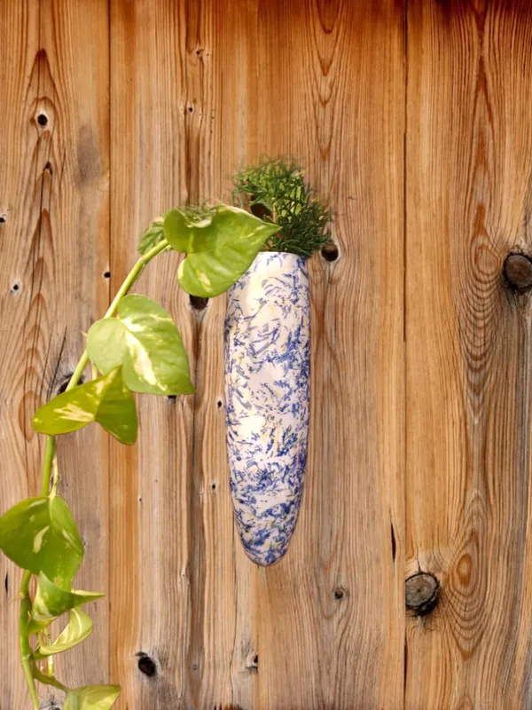 KANHA_ENTERPRISES_Blue_Texture_Ceramic_Wall_Mounted_Planter?Wall_Giri?Indoor_Decorative_Wall_Planter?Living_Room_Ceramic_Decorative_Wall_Giri_(7_Inch)