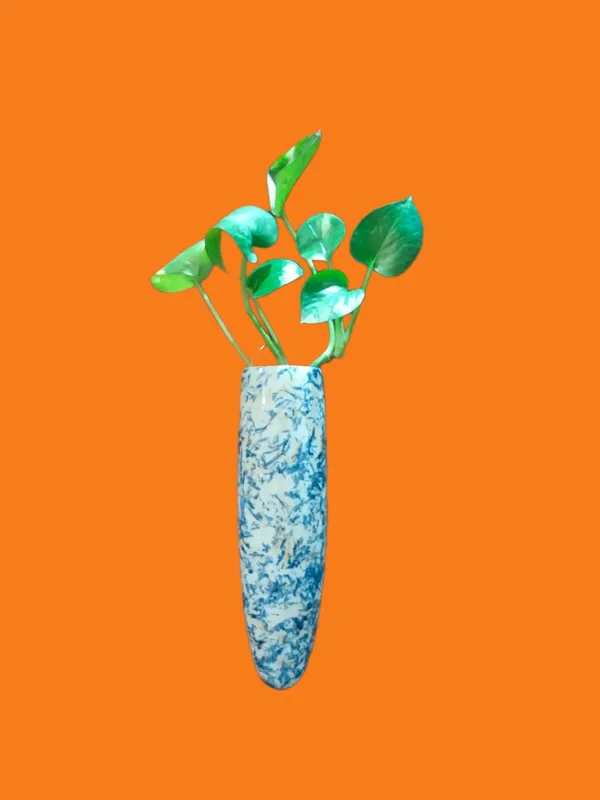 KANHA_ENTERPRISES_Blue_Texture_Ceramic_Wall_Mounted_Planter?Wall_Giri?Indoor_Decorative_Wall_Planter?Living_Room_Ceramic_Decorative_Wall_Giri_(7_Inch)