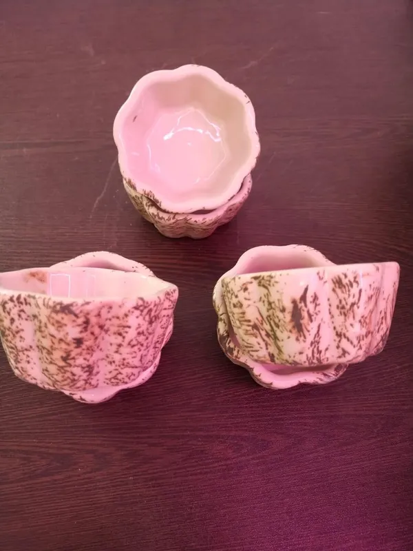 KANHA_ENTERPRISES_Printed_Ceramic_Bowl_Set_Ceramic_Handicrafted_Serving_Bowls_Set?Snacks,_Dips_&_Condiments_Saucer_Set?Chatney_Bowl_Set_(Set_of_6)_(Geometric_Octagon_Shape_Brown_Texture)
