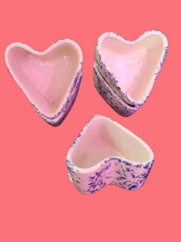 KANHA_ENTERPRISES_Printed_Ceramic_Bowl_Set_Ceramic_Handicrafted_Serving_Bowls_Set?Snacks,_Dips_&_Condiments_Saucer_Set?Chatney_Bowl_Set_(Set_of_6)_(Hearts_Shape_Blue_Texture)