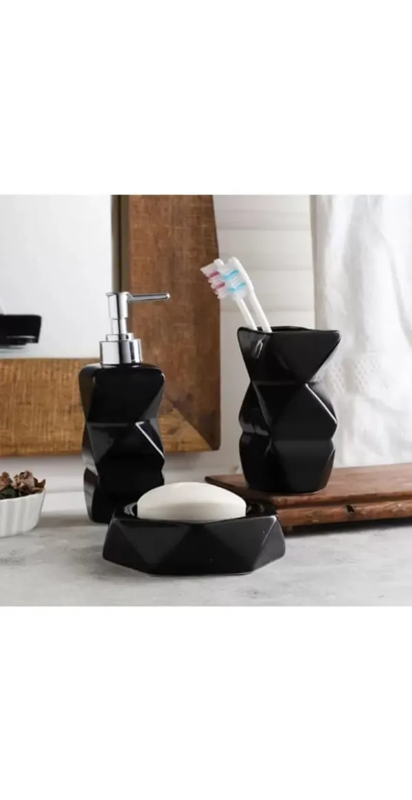 Black_Handicraft_Ceramic_Bathroom_Set,_Bath_Accessories_Kit_with_Soap_Dispenser,_Toothbrush_Holder,_Tumbler_&_Soap_Dish_Holder,_Modern_Designer_Decor_for_Home_(3_Pcs_Set)