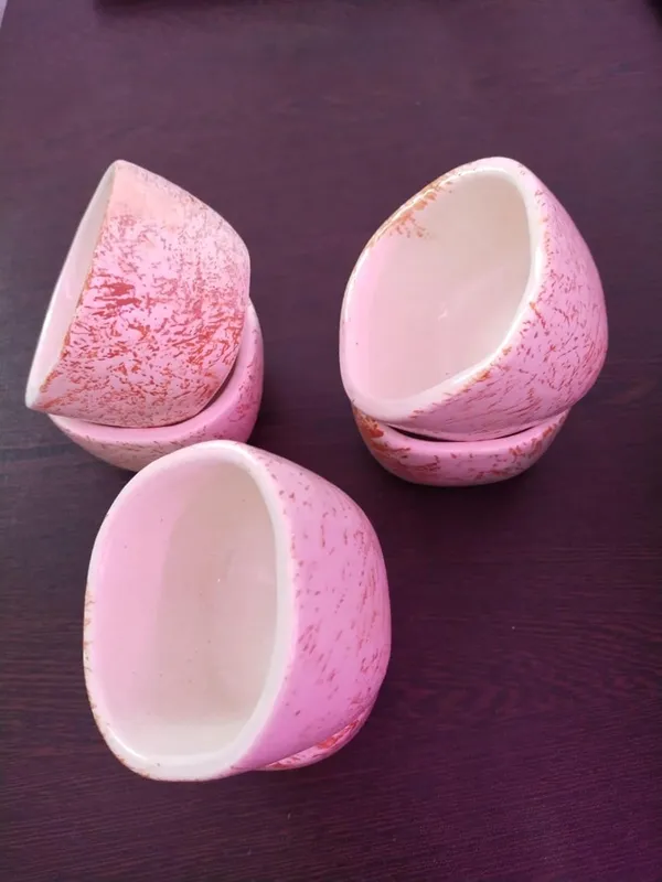 KANHA_ENTERPRISES_Printed_Ceramic_Bowl_Set_Ceramic_Handicrafted_Serving_Bowls_Set?Snacks,_Dips_&_Condiments_Saucer_Set?Chatney_Bowl_Set_(Set_of_6)_(Geometric_Quadrilateral_Shape_Pink_Texture)