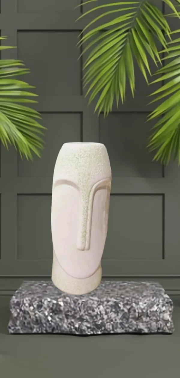 White_Handmade_Ceramic_Face_Shape_Flower_Vase,__Face_Shape_Flower_Pot_(10_Inch)