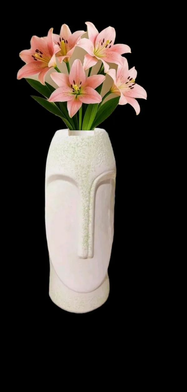 White_Handmade_Ceramic_Face_Shape_Flower_Vase,__Face_Shape_Flower_Pot_(10_Inch)