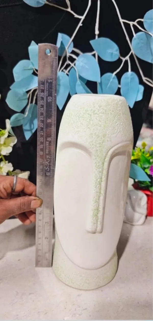 White_Handmade_Ceramic_Face_Shape_Flower_Vase,__Face_Shape_Flower_Pot_(10_Inch)