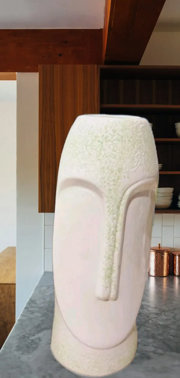 White_Handmade_Ceramic_Face_Shape_Flower_Vase,__Face_Shape_Flower_Pot_(10_Inch)