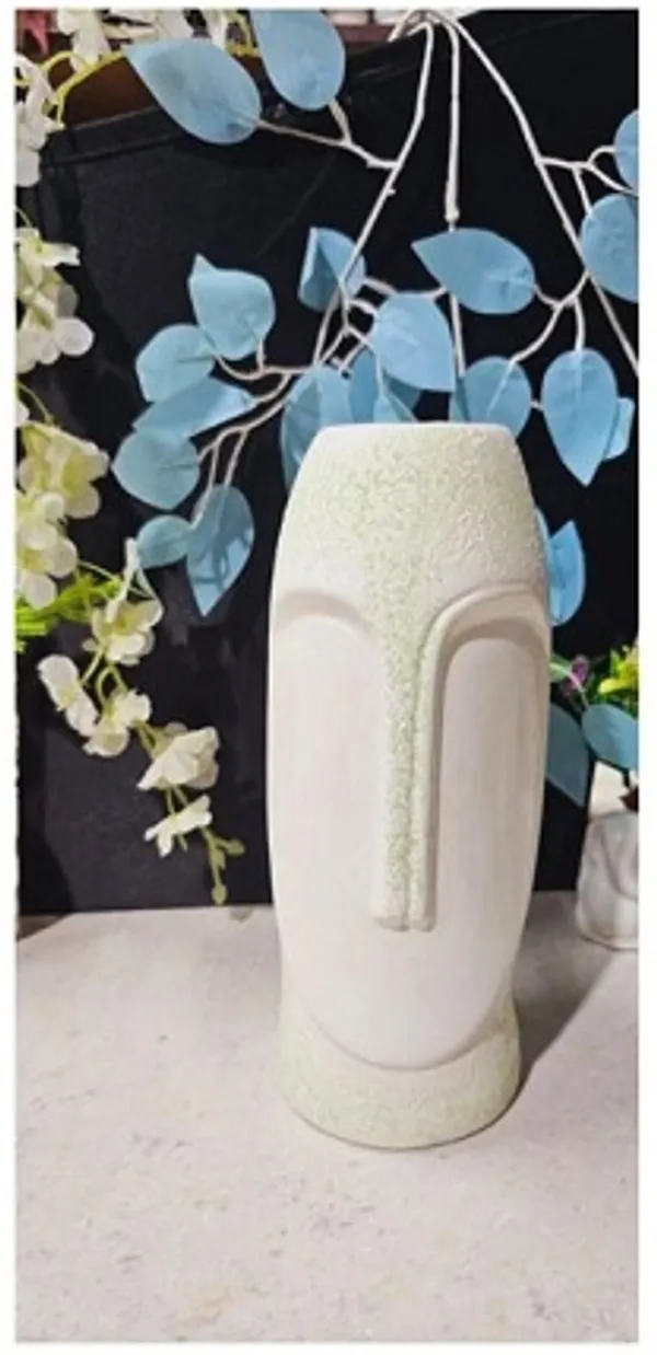 White_Handmade_Ceramic_Face_Shape_Flower_Vase,__Face_Shape_Flower_Pot_(10_Inch)