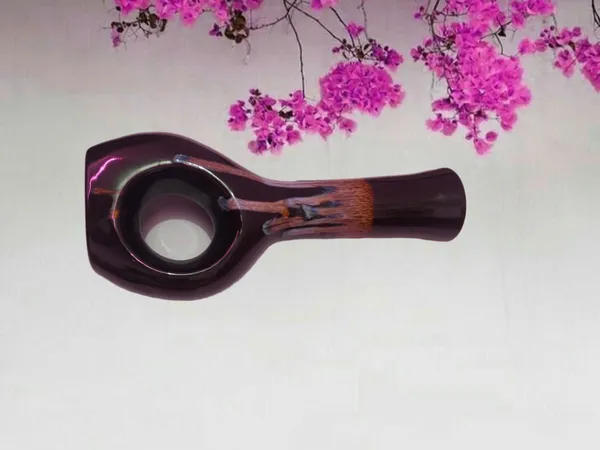 KANHA_ENTERPRISES_Black_Home_Decorative_Ceramic_Bud_Vase?Long_Neck_Design_Flower_Vase?Modern_Living_Room_Table_Decor_Ceramic_Pot?Donut_Shape_Flower_Vase(13_Inch)