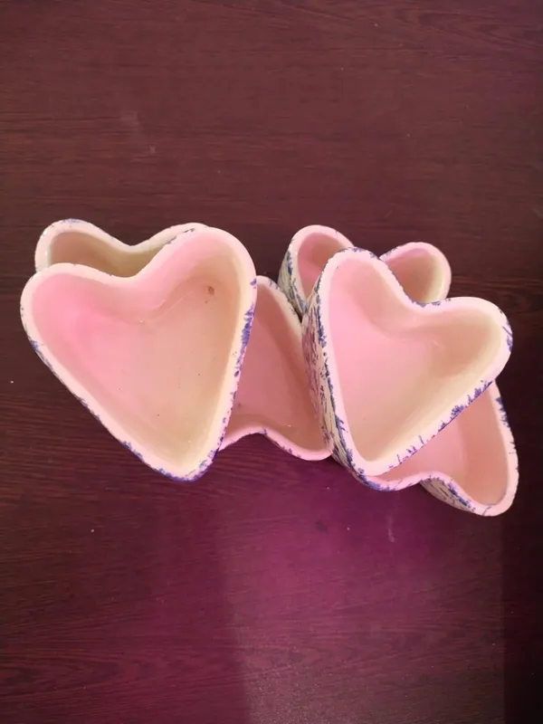 KANHA_ENTERPRISES_Printed_Ceramic_Bowl_Set_Ceramic_Handicrafted_Serving_Bowls_Set?Snacks,_Dips_&_Condiments_Saucer_Set?Chatney_Bowl_Set_(Set_of_6)_(Hearts_Shape_Blue_Texture)