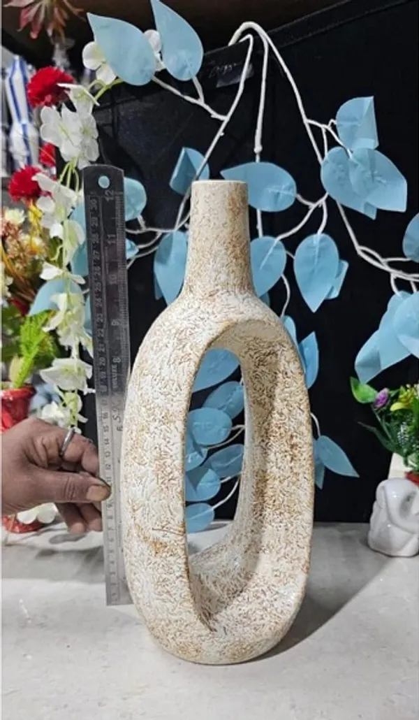 Brown_Handmade_Ceramic_Oval_Shape_Long_Flower_Vase,__Ceramic_Long_Ring_Flower_Vase_(13_Inch)