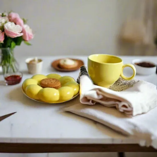 Yellow_Handicraft_Ceramic_Bubble_Mug,_Cup_and_Plate,_Beautiful_Ceramic_Cup_and_Saucer,_Bubble_Coffee_Mug_and_Plate_(250_ML)