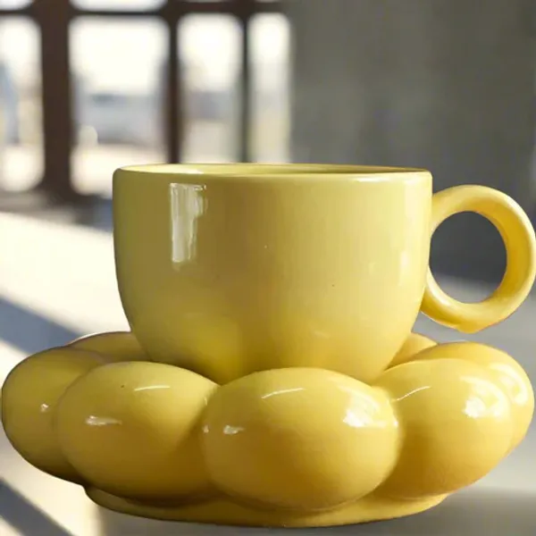 Yellow_Handicraft_Ceramic_Bubble_Mug,_Cup_and_Plate,_Beautiful_Ceramic_Cup_and_Saucer,_Bubble_Coffee_Mug_and_Plate_(250_ML)