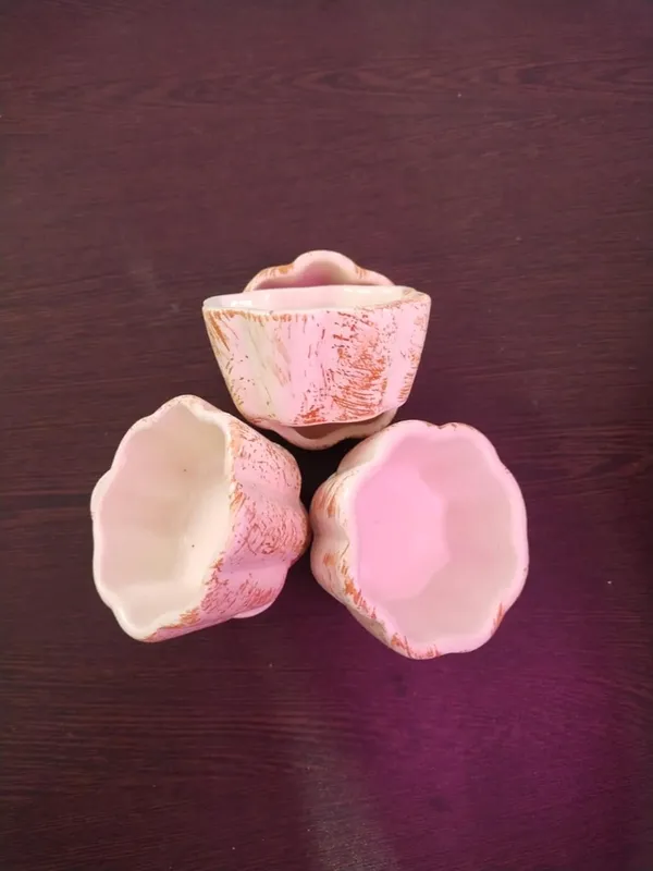 KANHA_ENTERPRISES_Printed_Ceramic_Bowl_Set_Ceramic_Handicrafted_Serving_Bowls_Set?Snacks,_Dips_&_Condiments_Saucer_Set?Chatney_Bowl_Set_(Set_of_6)_(Geometric_Octagon_Shape_White_Texture)