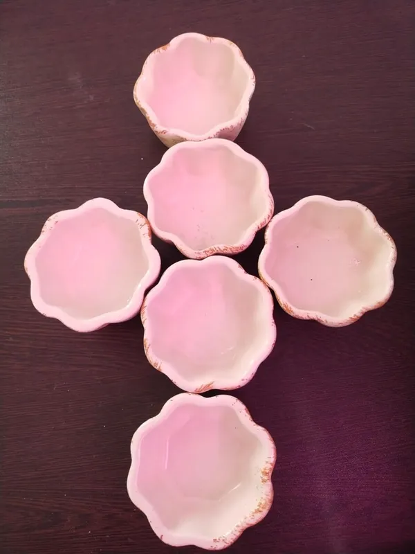 KANHA_ENTERPRISES_Printed_Ceramic_Bowl_Set_Ceramic_Handicrafted_Serving_Bowls_Set?Snacks,_Dips_&_Condiments_Saucer_Set?Chatney_Bowl_Set_(Set_of_6)_(Geometric_Octagon_Shape_White_Texture)