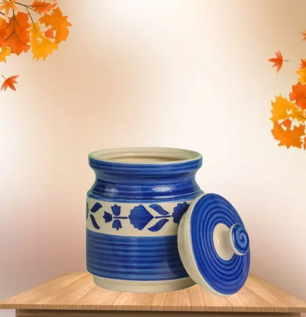 Blue_Ceramic_Storage_Container_Jar_with_Lid,_Ceramic_Pickle_Jars,_Ceramic_Jar,_Pickle_Jar,_Cookie_Jar,_Martbani,_Multi-Utility_Storage_Jars_&_Containers_(1.25_Ltr)