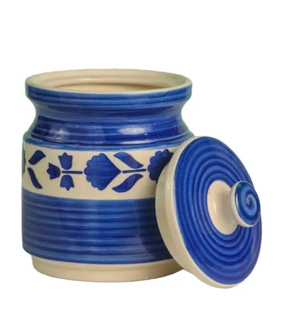 Blue_Ceramic_Storage_Container_Jar_with_Lid,_Ceramic_Pickle_Jars,_Ceramic_Jar,_Pickle_Jar,_Cookie_Jar,_Martbani,_Multi-Utility_Storage_Jars_&_Containers_(1.25_Ltr)