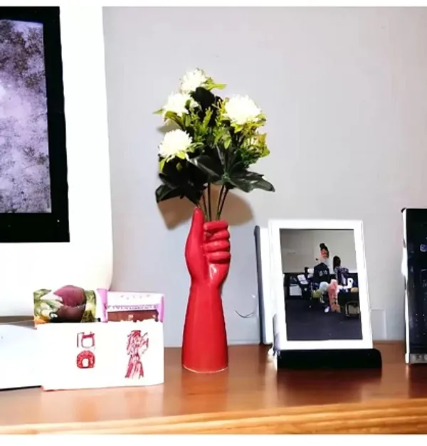 Red__Unique_Showpiece_Love_Hand_Shape_Flower_Vase_for_Home,_Kitchen,_Living_Room,_Study_Table,_Gifting_&_Decorated_Flower_Vase,_Ceramic_Flower_Vase_(10_Inch)