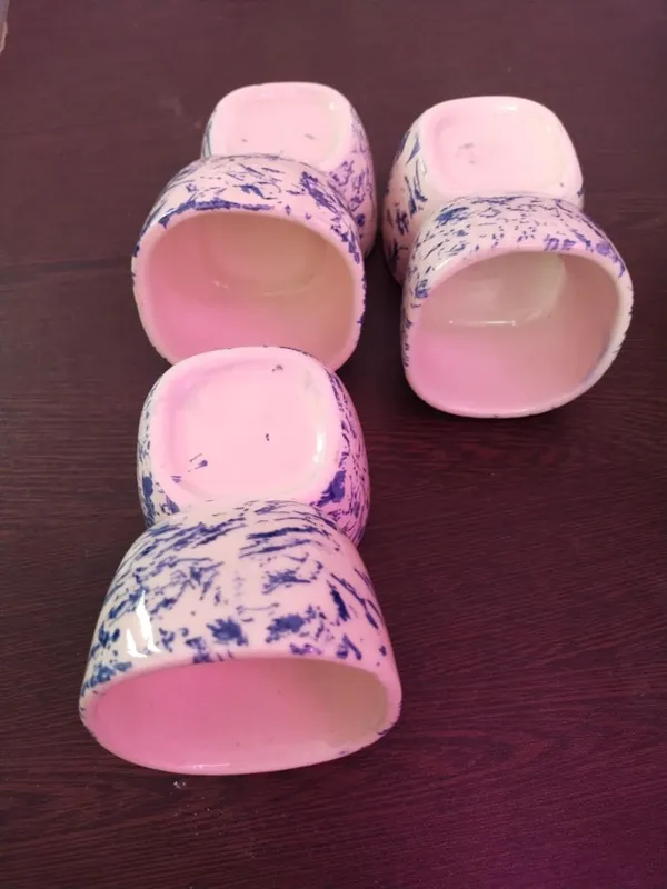 KANHA_ENTERPRISES_Printed_Ceramic_Bowl_Set_Ceramic_Handicrafted_Serving_Bowls_Set?Snacks,_Dips_&_Condiments_Saucer_Set?Chatney_Bowl_Set_(Set_of_6)_(Geometric_Quadrilateral_Shape_Blue_Texture)