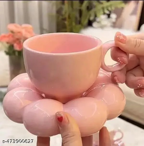 Pink_Handicraft_Ceramic_Bubble_Mug,_Cup_and_Plate,_Beautiful_Ceramic_Cup_and_Saucer,_Bubble_Coffee_Mug_and_Plate_(250_ML)