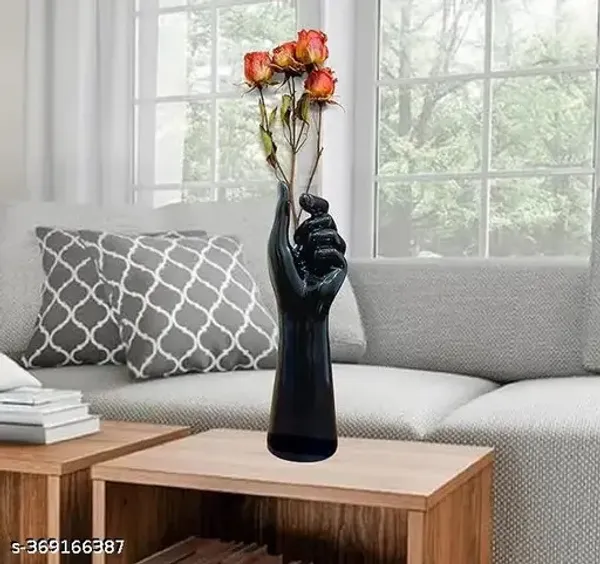 Black__Unique_Showpiece_Love_Hand_Shape_Flower_Vase_for_Home,_Kitchen,_Living_Room,_Study_Table,_Gifting_&_Decorated_Flower_Vase,_Ceramic_Flower_Vase_(10_Inch)