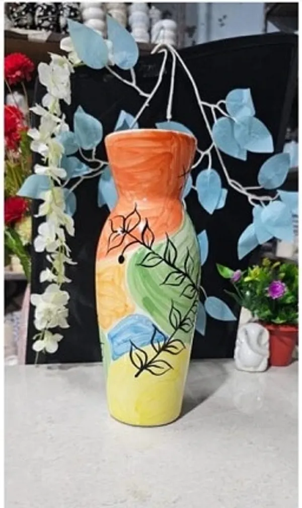 Multicolor_Handmade_Multicolor_Ceramic_Flower_Vase,__Ceramic_Flower_Pot,_Hand_Painted_Ceramic_Flower_Vase_(12_Inch)