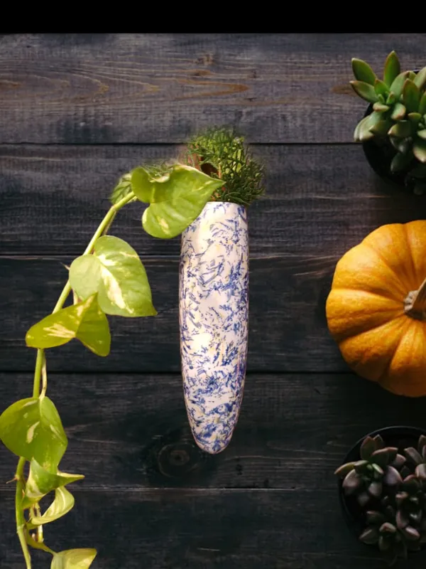 KANHA_ENTERPRISES_Pack_Of_2_Blue_Texture_Ceramic_Wall_Mounted_Planter?Wall_Giri?Indoor_Decorative_Wall_Planter?Living_Room_Ceramic_Decorative_Wall_Giri_(7_Inch)