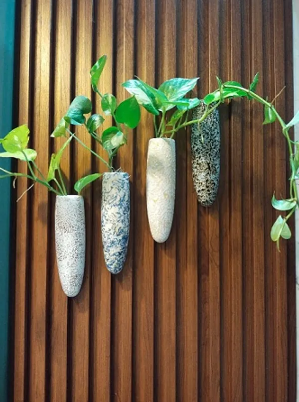 KANHA_ENTERPRISES_Pack_of_3_Multi_Color_Wall_Mounted_Ceramic_Planter?Wall_Mounted_Ceramic_Wall_Giri?Indor_Wall_Decorative_Ceramic_Vase_(7_Inch)_(White,_Brown_&_Yellow_Texture)