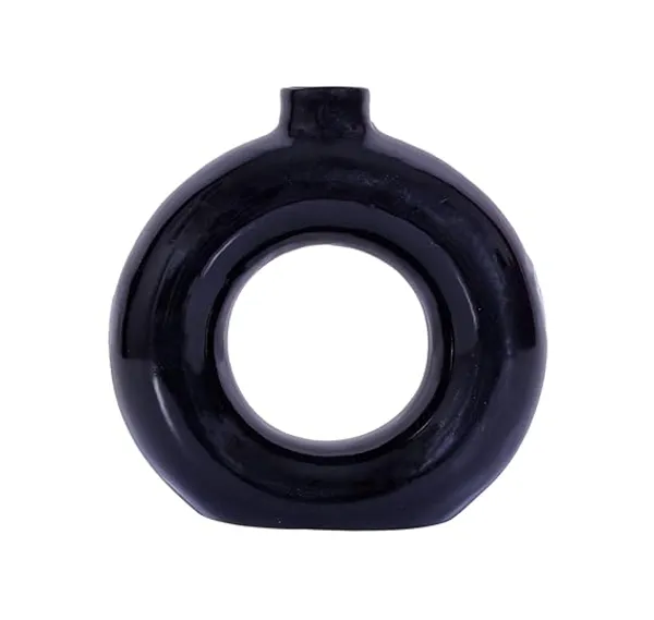 Black_Handmade_Ceramic_Donut_Vase,_Ring_Shape_Ceramic_Flower_Pot,_Round_Shape_Flower_Vase__(8_Inch)