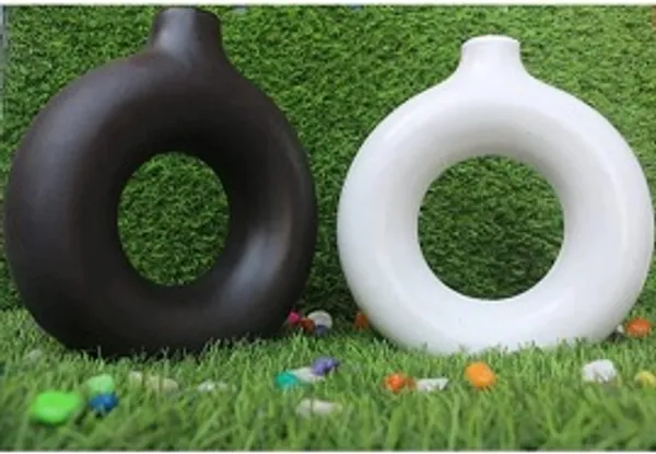 Black_Handmade_Ceramic_Donut_Vase,_Ring_Shape_Ceramic_Flower_Pot,_Round_Shape_Flower_Vase__(8_Inch)