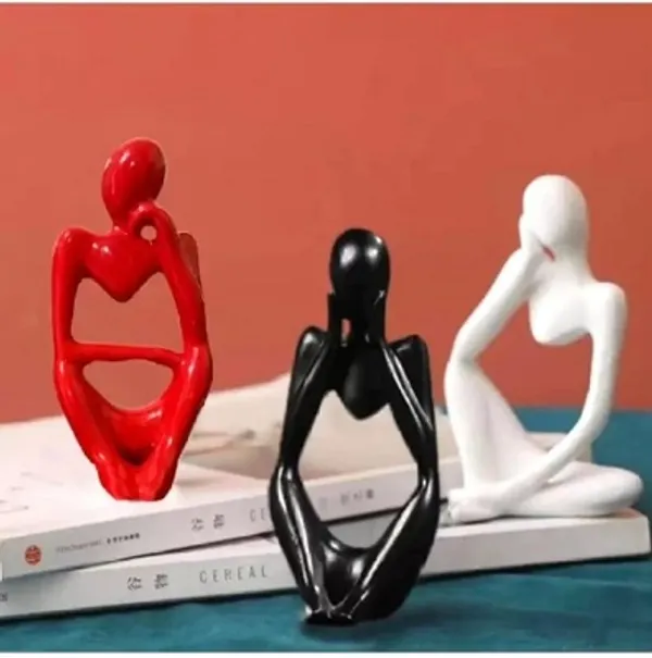 Red,_Black_&_White_Ceramic_Thinker_Set,_Beautiful_Dear_Family_Showpiece_Set_for_Living_Room,_Modern_Thinking_Sculpture_Set,_Modern_Art_Figure_Showpiece_(Set_of_3_Pcs)