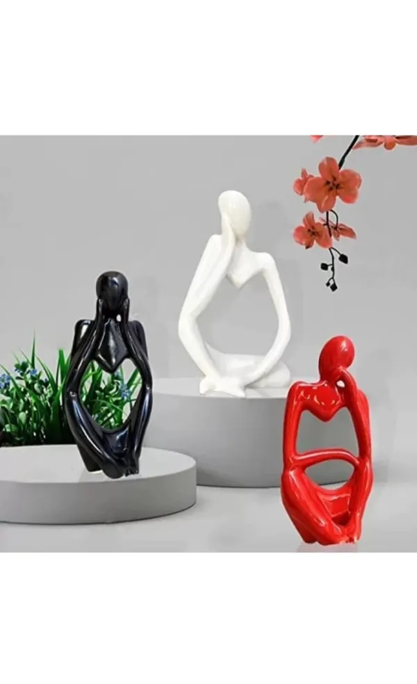 Red,_Black_&_White_Ceramic_Thinker_Set,_Beautiful_Dear_Family_Showpiece_Set_for_Living_Room,_Modern_Thinking_Sculpture_Set,_Modern_Art_Figure_Showpiece_(Set_of_3_Pcs)