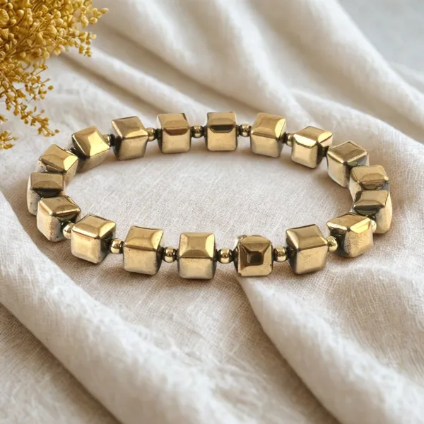 Golden_Pyrite_Cube_Bracelet_(Coated_Hematite)__Wealth_&_Protection