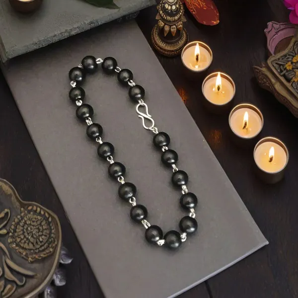 Devotional_Karungali_Silver_Plated_Bracelet