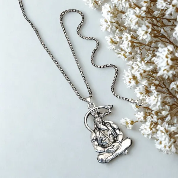 Shree_Hanuman_Necklace_For_Him_&_Her_(Silver_Plated)