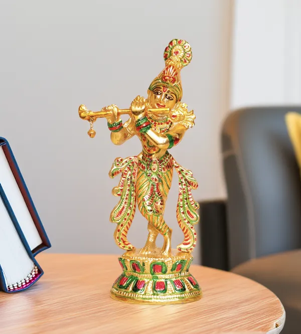 Gold_Plated_Krishna_Playing_Flute_Statue_Meenakari_Handcrafted_for_Home_Decor._Murtidhar_for_Mandir,_Office,_Living_Room_&_Gift_Purpose_Idol_(22_cm)