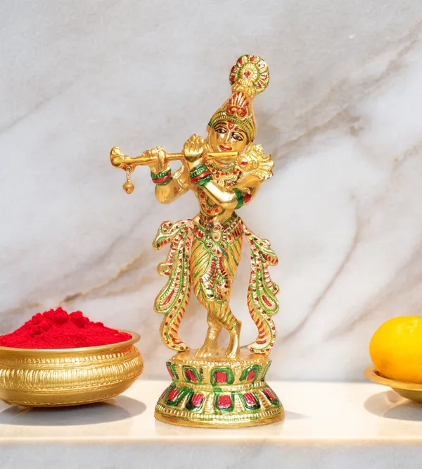 Gold_Plated_Krishna_Playing_Flute_Statue_Meenakari_Handcrafted_for_Home_Decor._Murtidhar_for_Mandir,_Office,_Living_Room_&_Gift_Purpose_Idol_(22_cm)